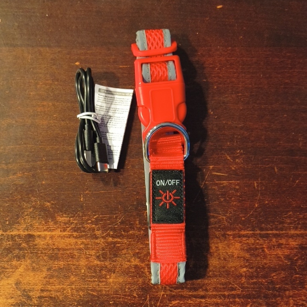Luminous Red and Gray LED Dog Collar